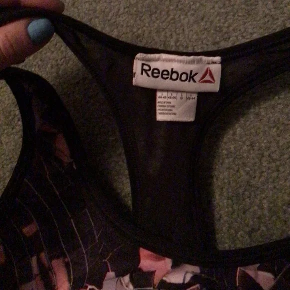 Reebok Dark Purple Patterned Sports Bra - Picture 2 of 4